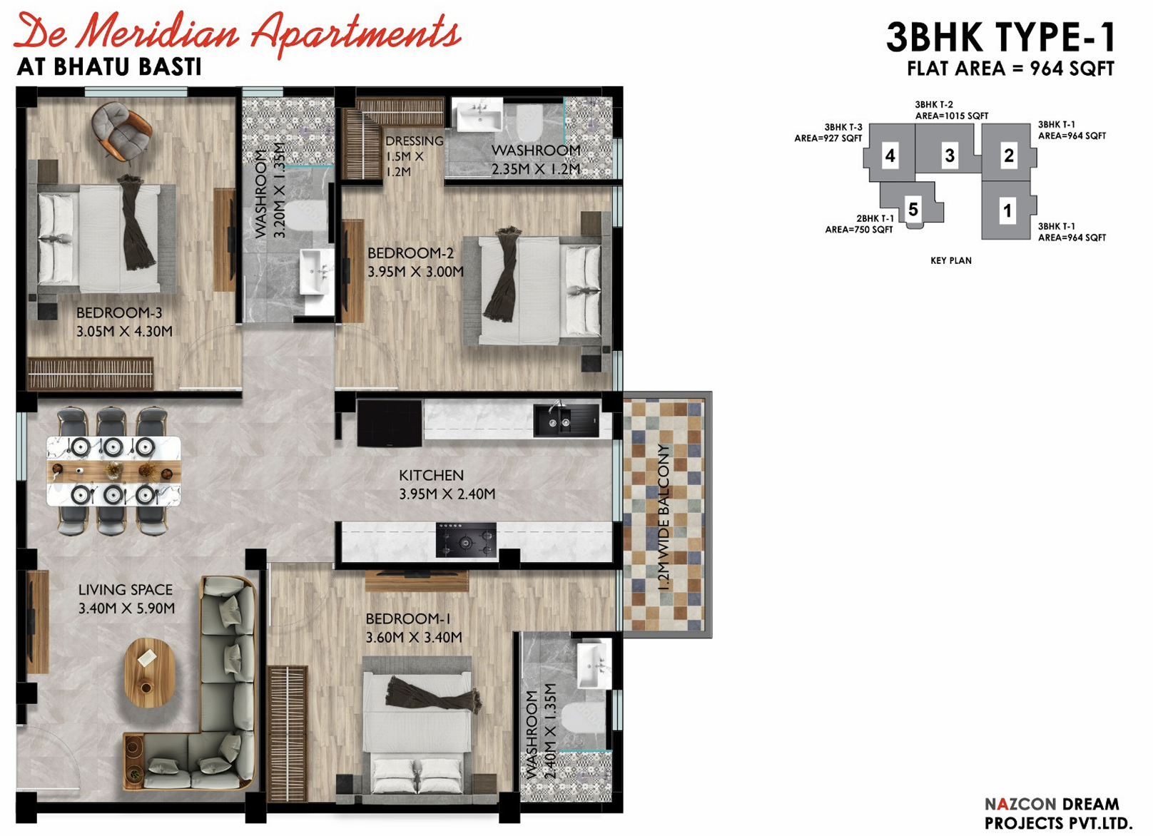 3BHK Type 1
